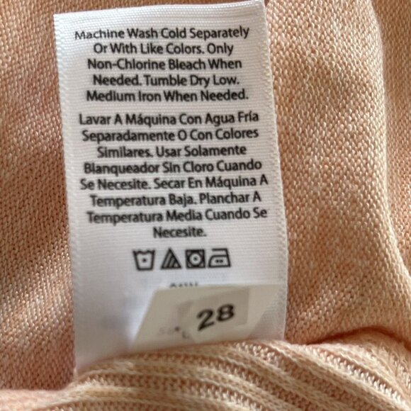 Terra & Sky Thermal Ribbed Shirt Womens Peach 0X New Too Long Sleeve Semi Fitted - Picture 9 of 10